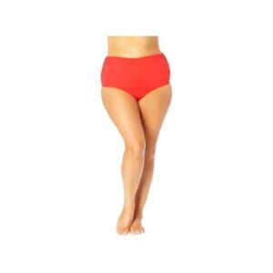 ANNE COLE NWT High Waisted Bikini Bottom ONLY Red Plus Size 20W Swimwear $64